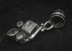 Vintage Handmade Moonstone and Blue Topaz Sterling Silver Pendant