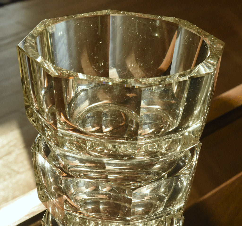 Moser - Vintage Josef Hoffman Faceted Glass Vase