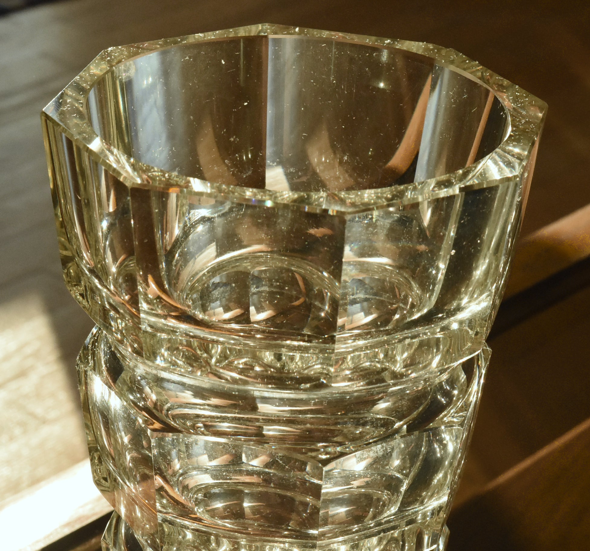 Moser - Vintage Josef Hoffman Faceted Glass Vase