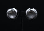 Vintage Handmade Sterling Silver and Black Onyx Clip On Earrings