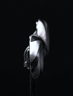 Vintage Handmade Sterling Silver and Black Onyx Clip On Earrings