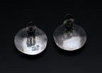 Vintage Handmade Sterling Silver and Black Onyx Clip On Earrings