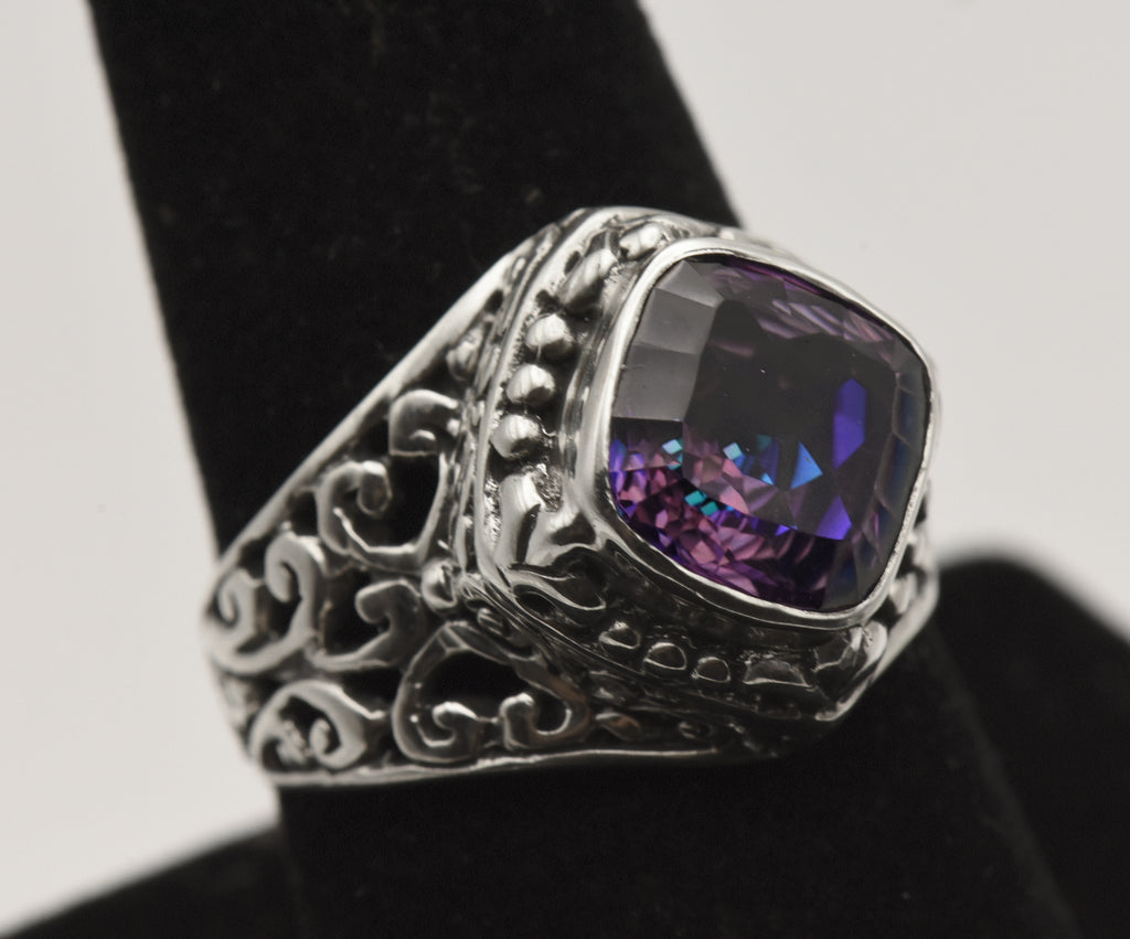 Sarda - Vintage Mystic Quartz Sterling Silver Ring - Size 9
