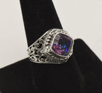 Sarda - Vintage Mystic Quartz Sterling Silver Ring - Size 9