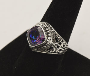 Sarda - Vintage Mystic Quartz Sterling Silver Ring - Size 9