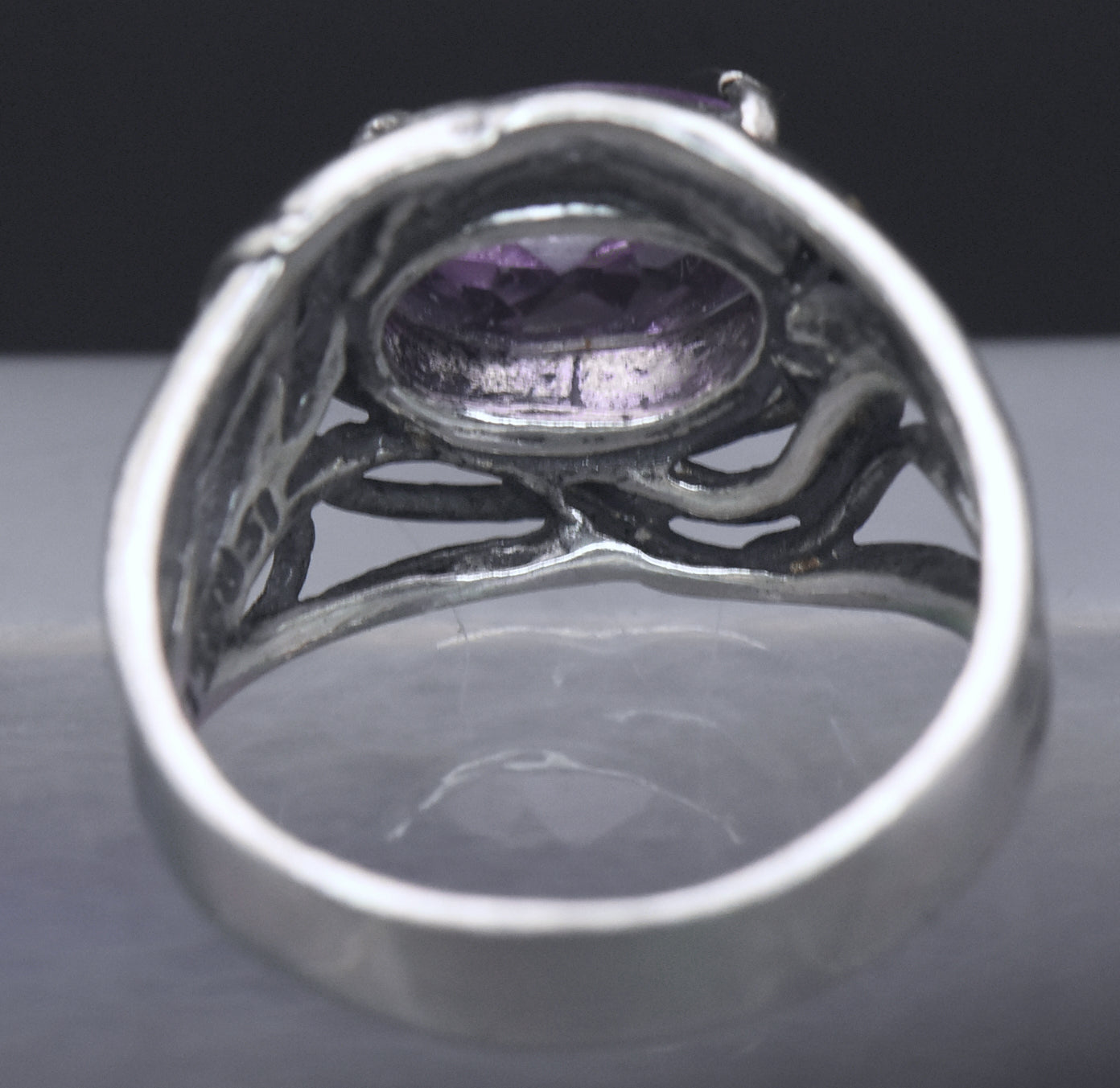 Vintage Amethyst Sterling Silver Ring - Size 8