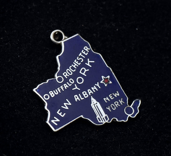 Vintage New York State Sterling Silver and Enamel Charm