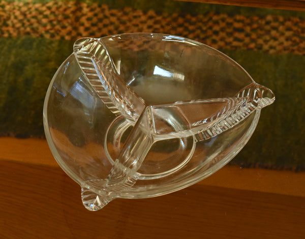 Vintage Divided Glass Candy Dish