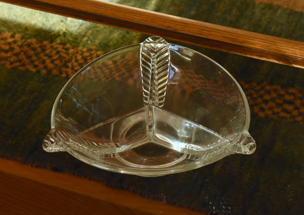 Vintage Divided Glass Candy Dish