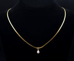 Napier - Gold Tone Chain Necklace with Faux Pearl Pendant - 23.5"