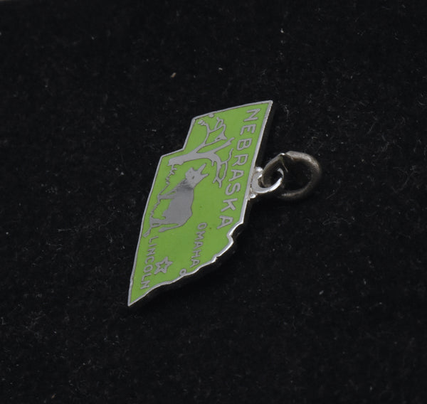 Wells - Vintage Nebraska Sterling Silver and Enamel Souvenir Charm