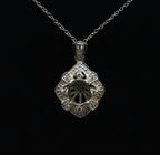 NOS Sterling Silver and Cubic Zirconia Semi-Mount Pendant on Chain Necklace - 19"