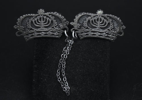 Nissim Hizme - Vintage Handmade Sterling Silver Tallit Clips