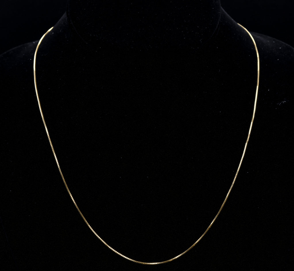 Vintage 14k Box Link Italian Chain Necklace - 18.75"
