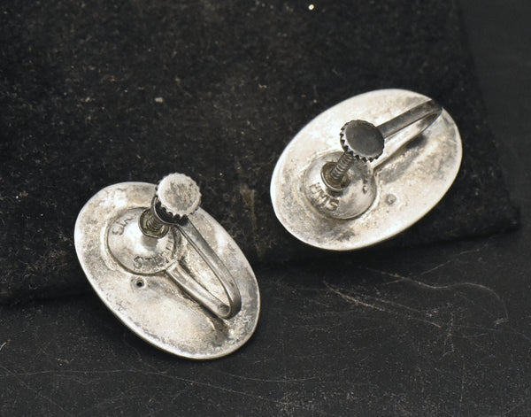 Vintage Siamese Dancer Sterling Silver Neillo Screw Back Earrings