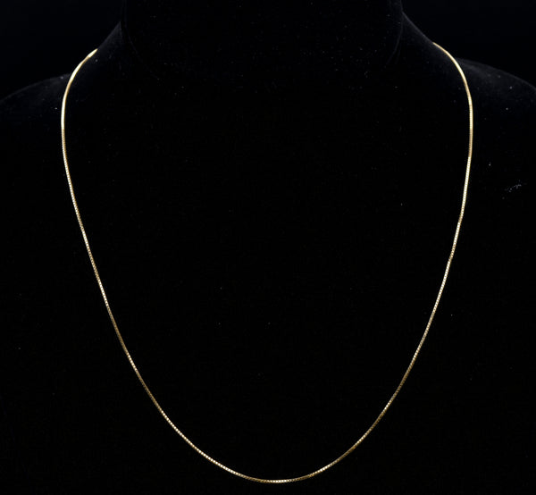 Vintage 14k Box Link Italian Chain Necklace - 18.75"