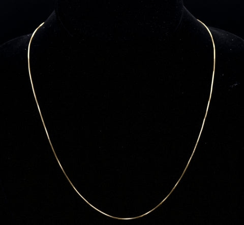 Vintage 14k Box Link Italian Chain Necklace - 18.75"