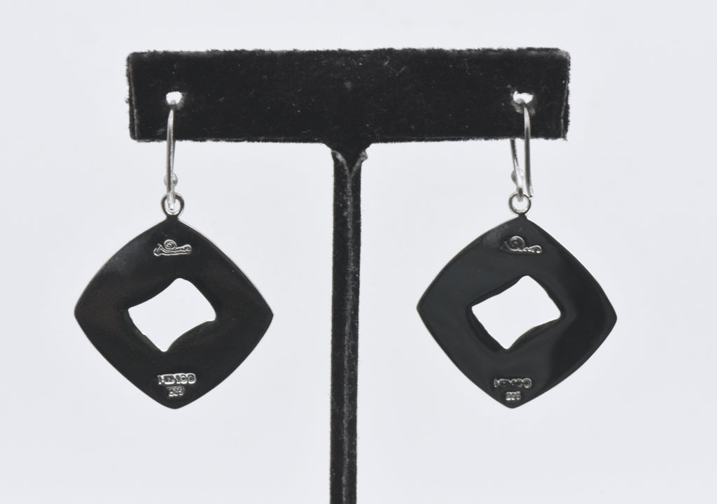 Ninos DeChammo - Vintage Sterling Silver Square Dangle Earrings