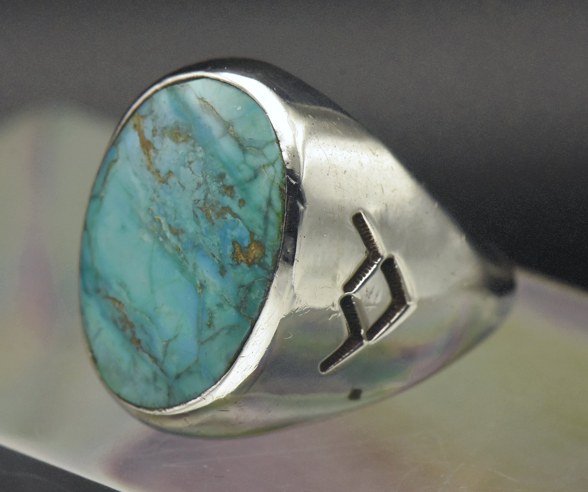 Vintage Sterling Silver and Turquoise Southwestern Style Ring - Size 1 –  Home Again Vintage