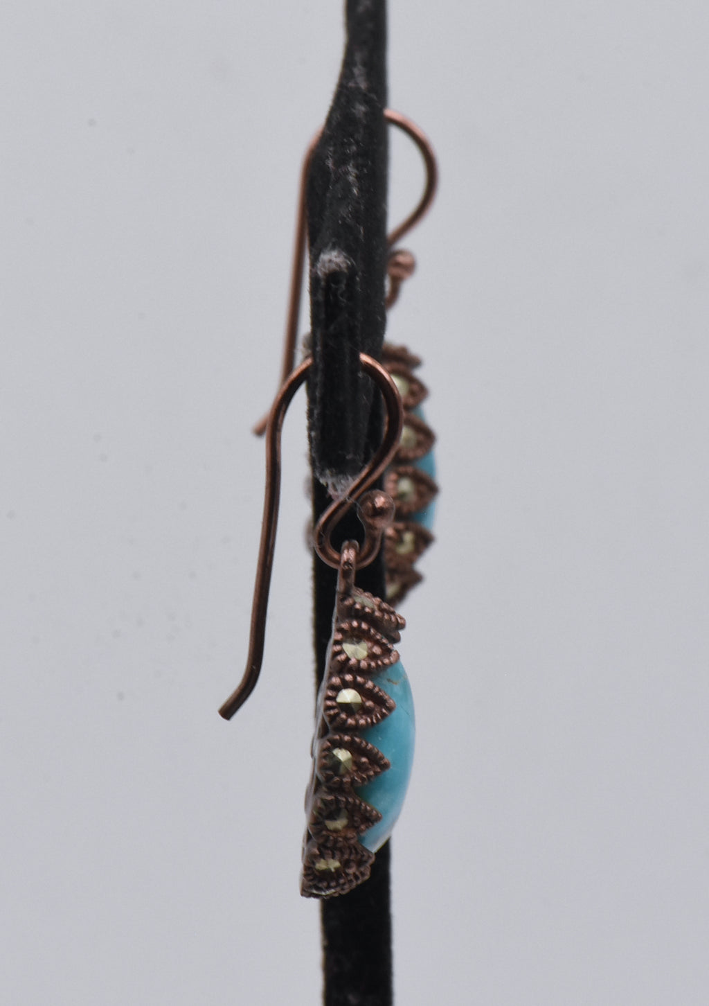 Vintage Copper and Turquoise Dangle Earrings
