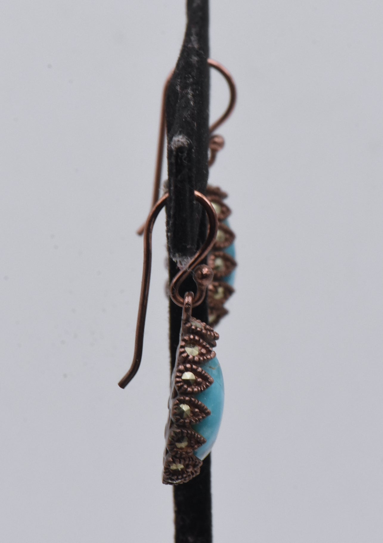 Vintage Copper and Turquoise Dangle Earrings
