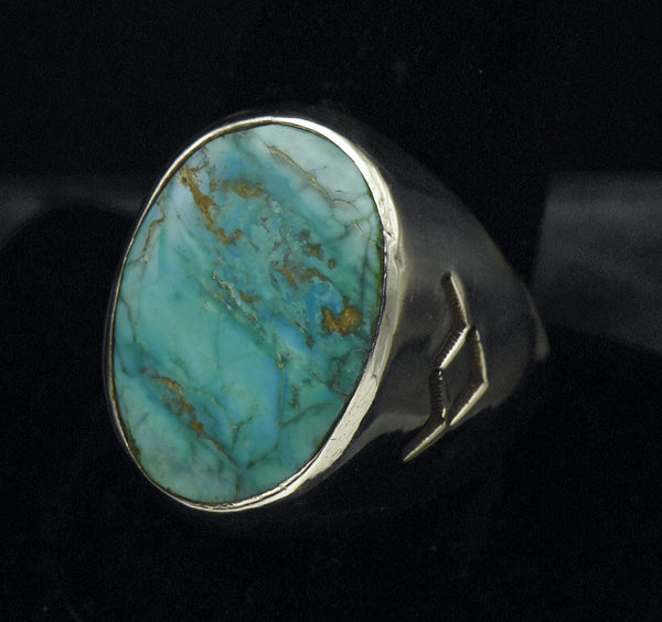 Vintage Sterling Silver and Turquoise Southwestern Style Ring - Size 11