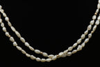Freshwater Rice Pearl and Gold Bead Necklace - 32"