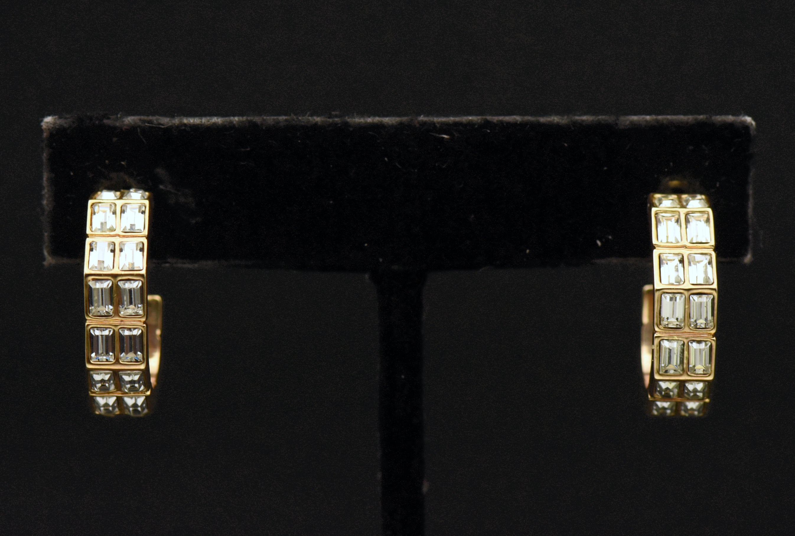 Vintage Gold Tone with Rhinestones Earrings