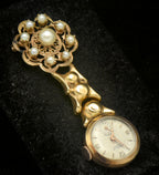 Norstel & C. - Vintage 18k Gold and Pearls Lapel Watch
