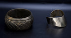 Vintage Napier Cuff Bracelet and Vintage Handcrafted Brass Bangle Bracelet