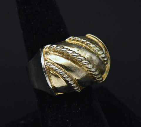 Napier - Vintage Sterling Silver and Gold Tone Ring - Size 6.5