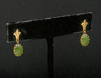 Vintage 14k Gold with Nephrite Earrings