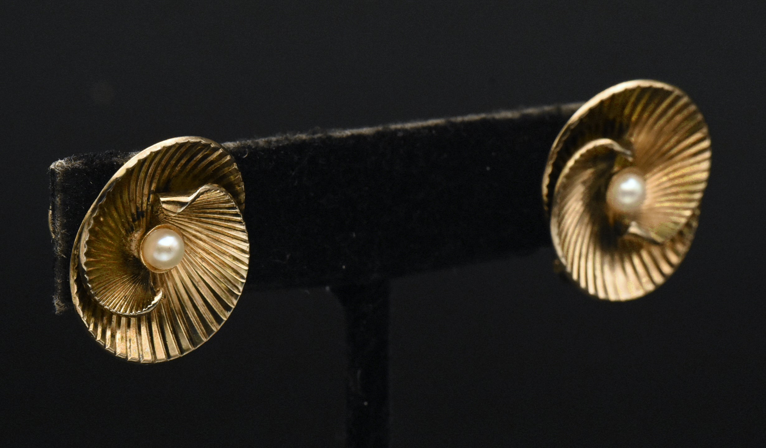 Napier - Vintage Sterling Silver Gold Tone Imitation Pearl Clip On Earrings