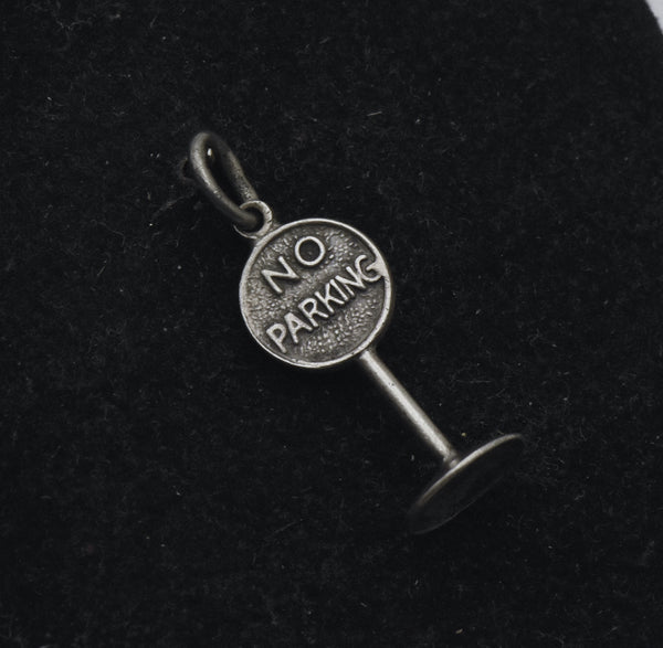 Vintage Sterling Silver "No Parking" Sign Charm