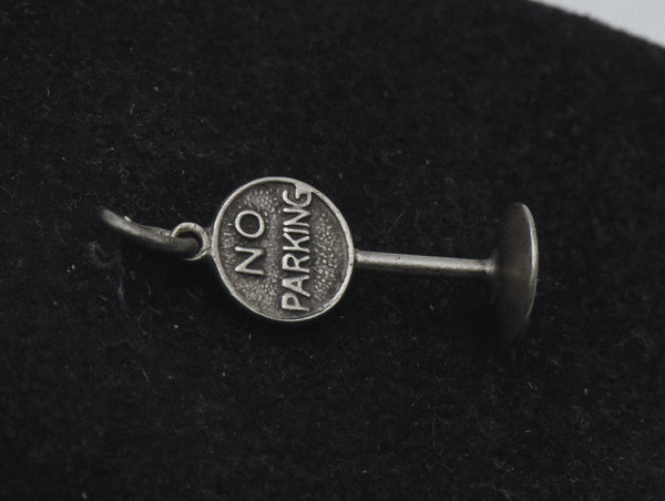 Vintage Sterling Silver "No Parking" Sign Charm