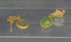 Vintage 14k Gold with Nephrite Earrings