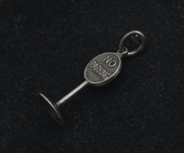 Vintage Sterling Silver "No Parking" Sign Charm