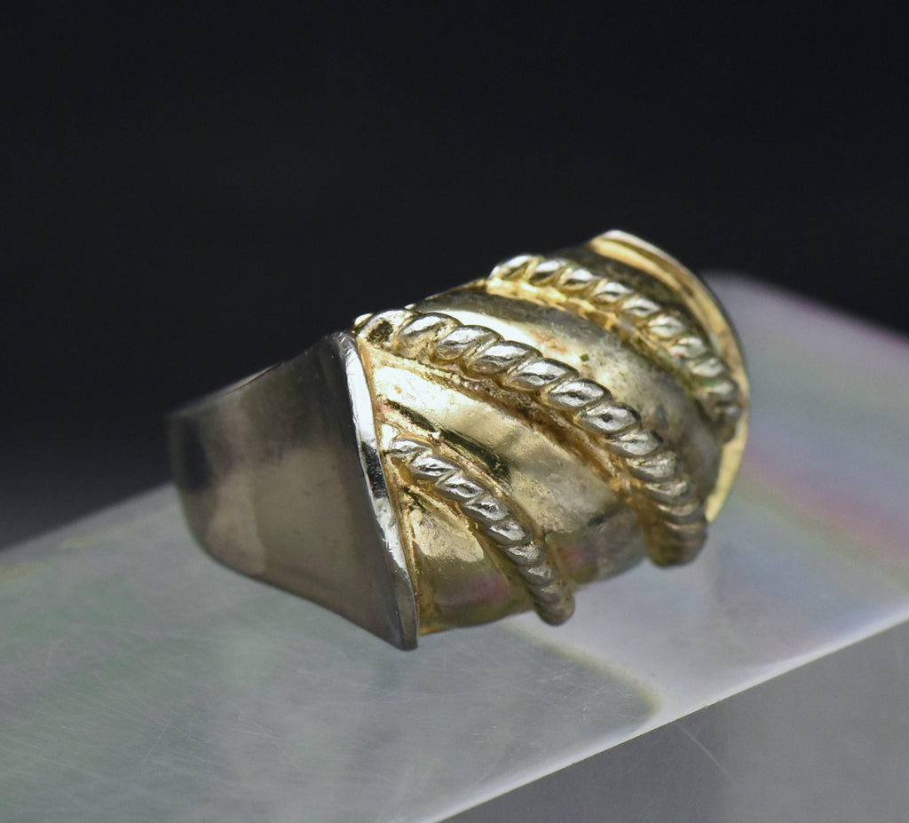 Napier - Vintage Sterling Silver and Gold Tone Ring - Size 6.5