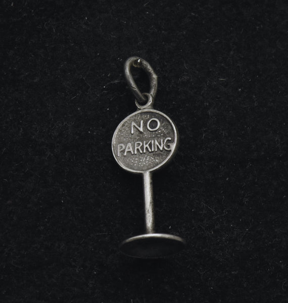 Vintage Sterling Silver "No Parking" Sign Charm