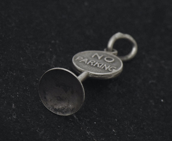 Vintage Sterling Silver "No Parking" Sign Charm