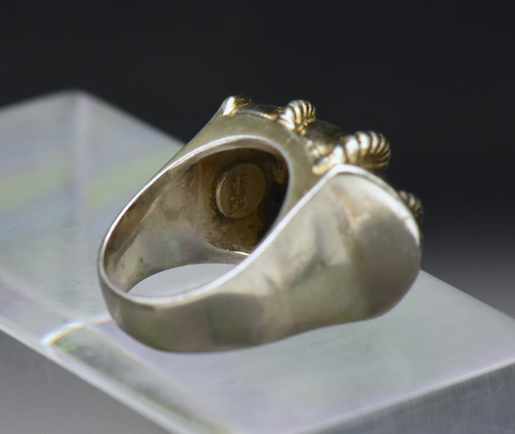 Napier - Vintage Sterling Silver and Gold Tone Ring - Size 6.5