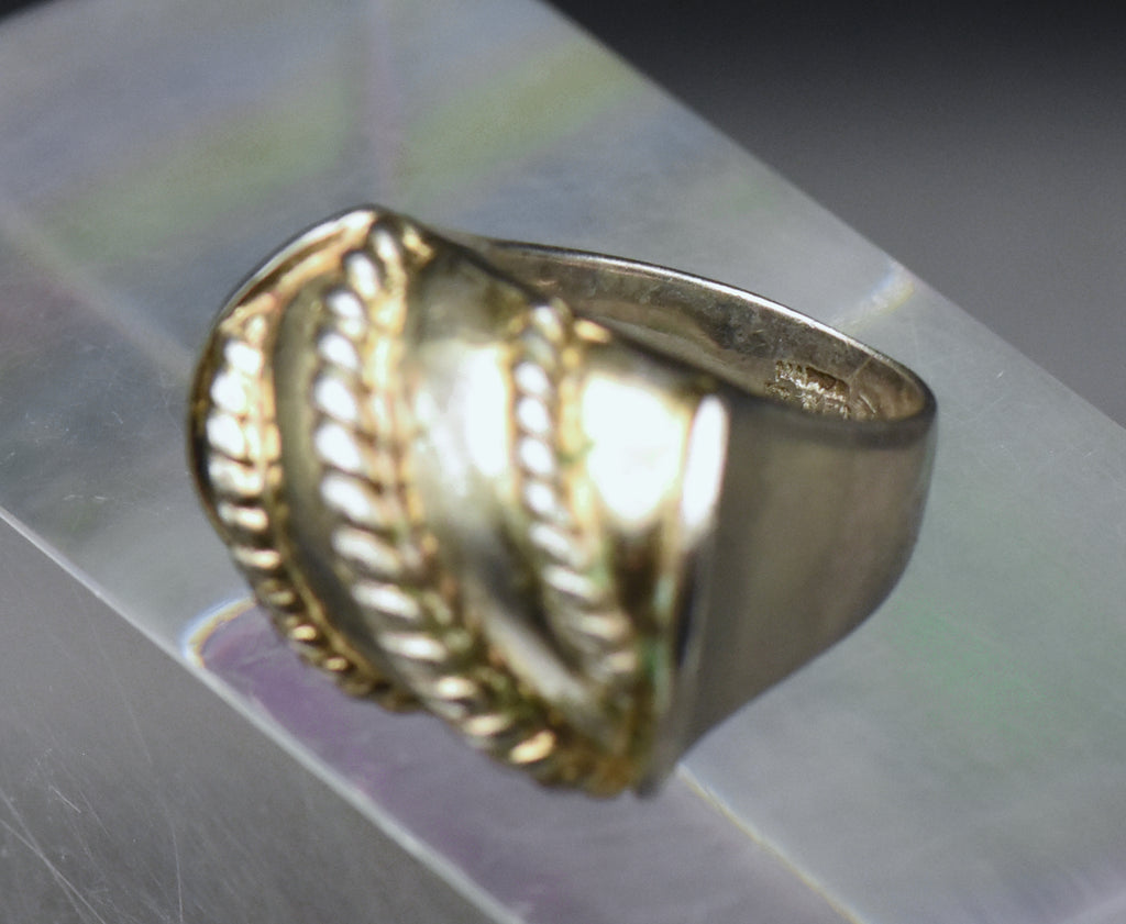 Napier - Vintage Sterling Silver and Gold Tone Ring - Size 6.5