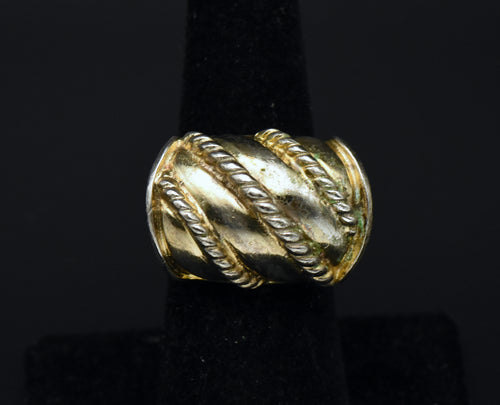 Napier - Vintage Sterling Silver and Gold Tone Ring - Size 6.5