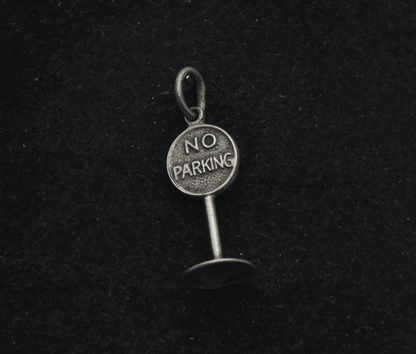 Vintage Sterling Silver "No Parking" Sign Charm