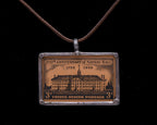 Vintage 200th Anniversary of Nassau Hall Stamp Sterling Silver Pendant Necklace