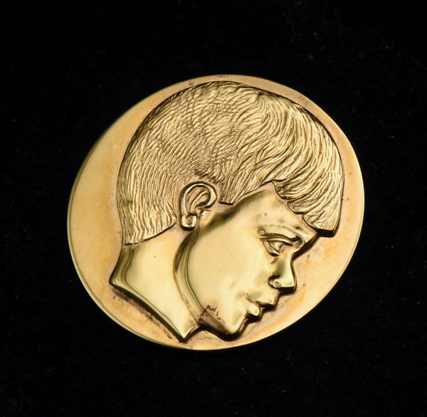 Vintage 14k Gold Boy's Profile Lapel Pin