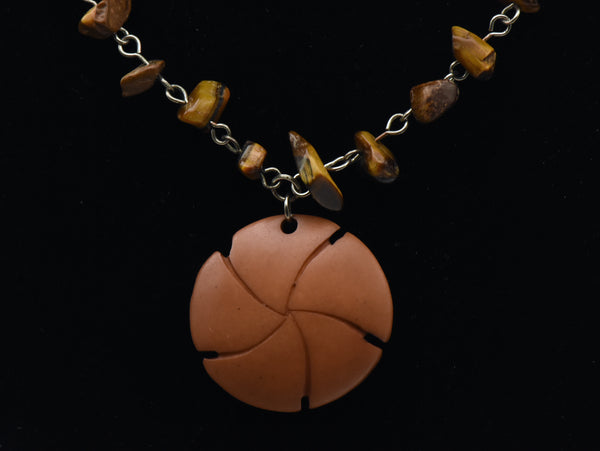 Tiger's Eye Bead Station Necklace