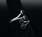 Vintage Handmade Black Onyx Sterling Silver Bypass Ring