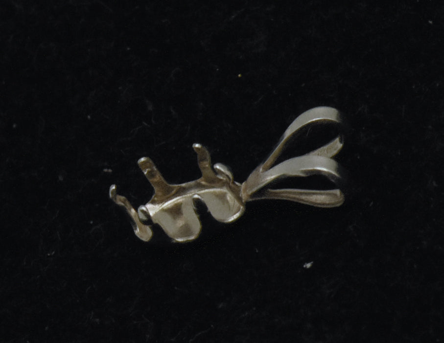 Sterling Silver 6x4mm Oval Snap Pendant Setting