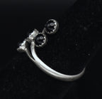 Vintage Handmade Black Onyx Sterling Silver Bypass Ring
